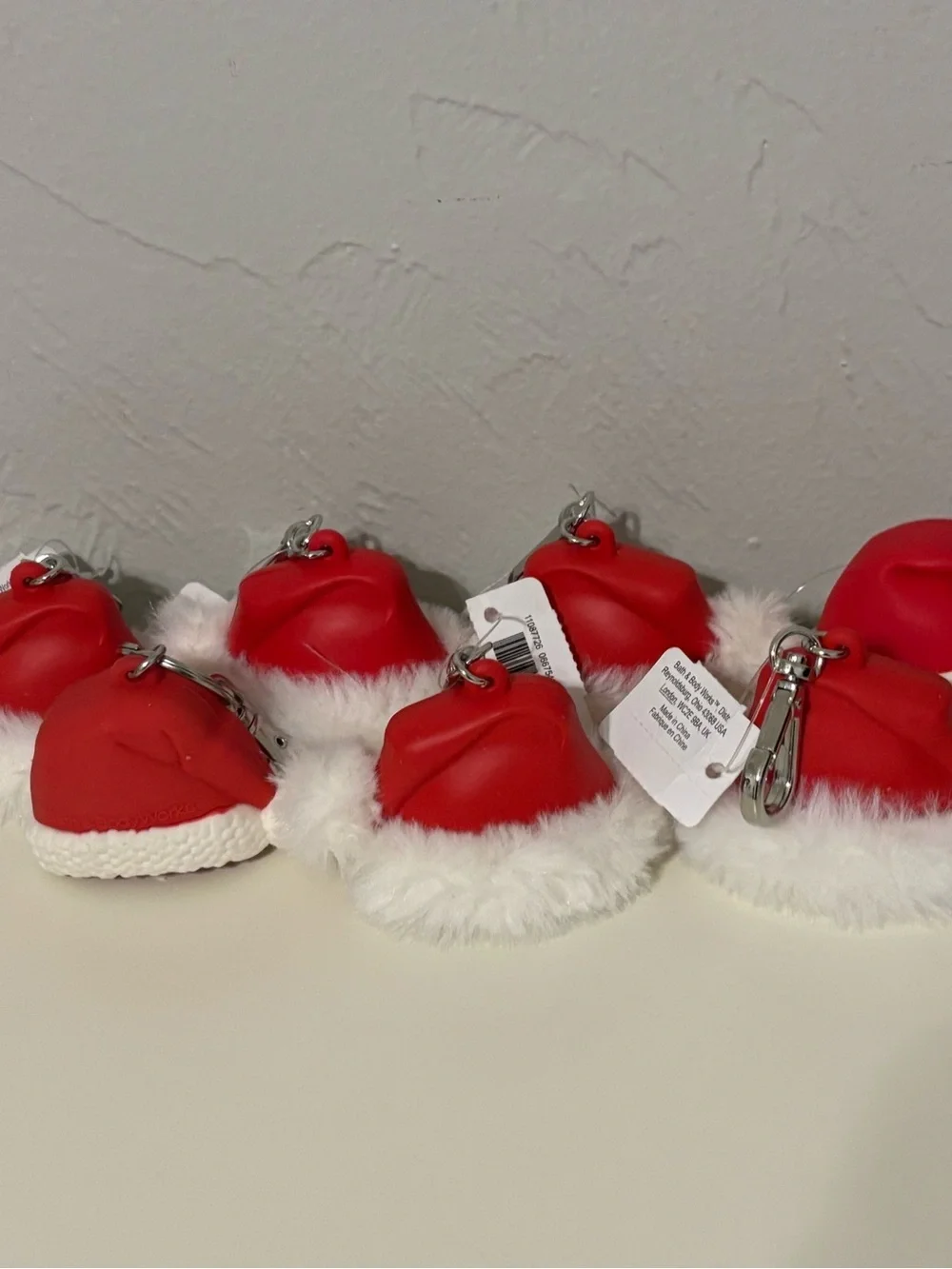 Bath & Body Works Santa Hat Pocketbac Sanitizer Holders - Set of 7